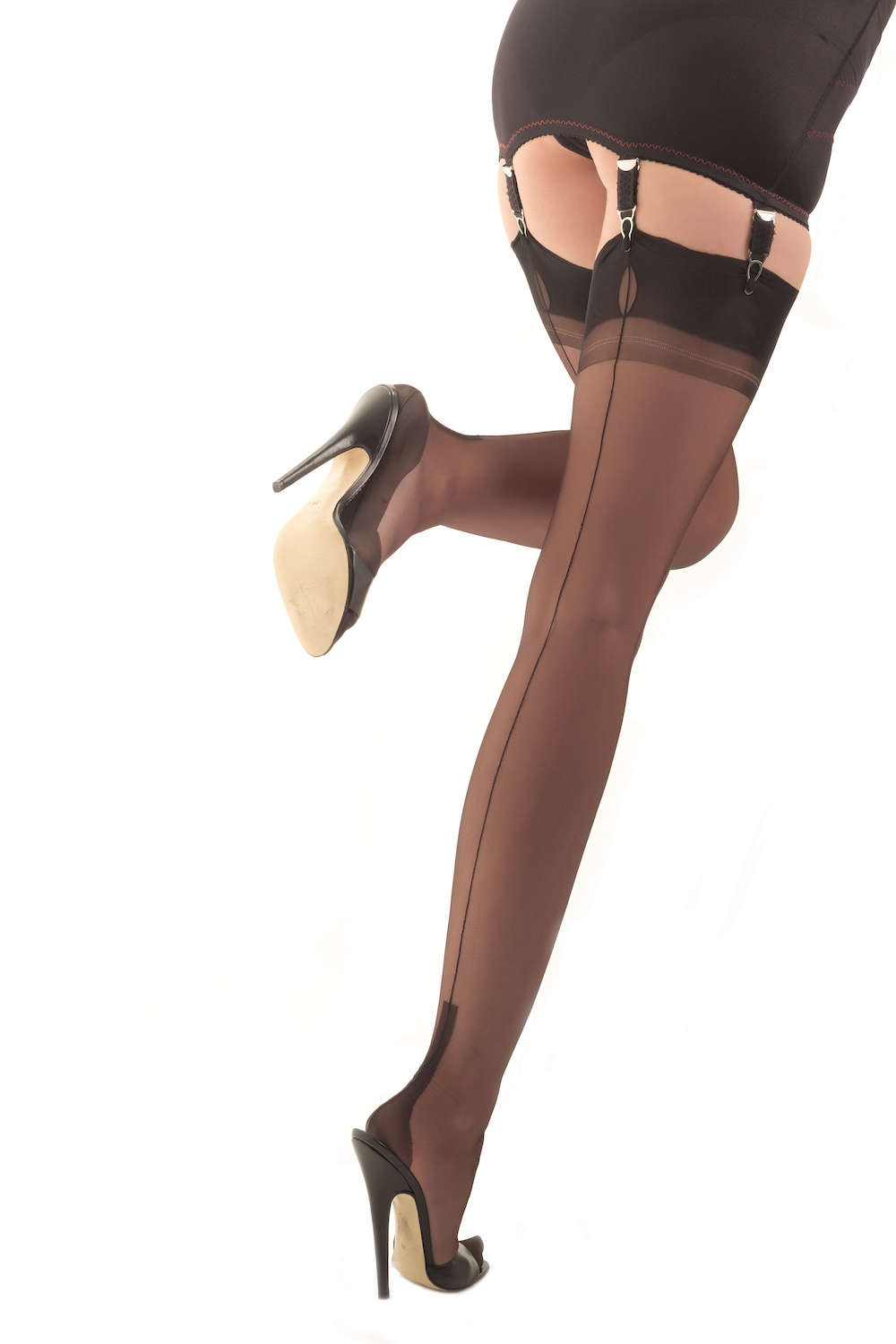 Cuban Fully Fashioned Seamed Nylons - black - Image 6