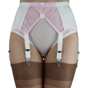 White rose, 4, 6 or 8 garter belt crossover