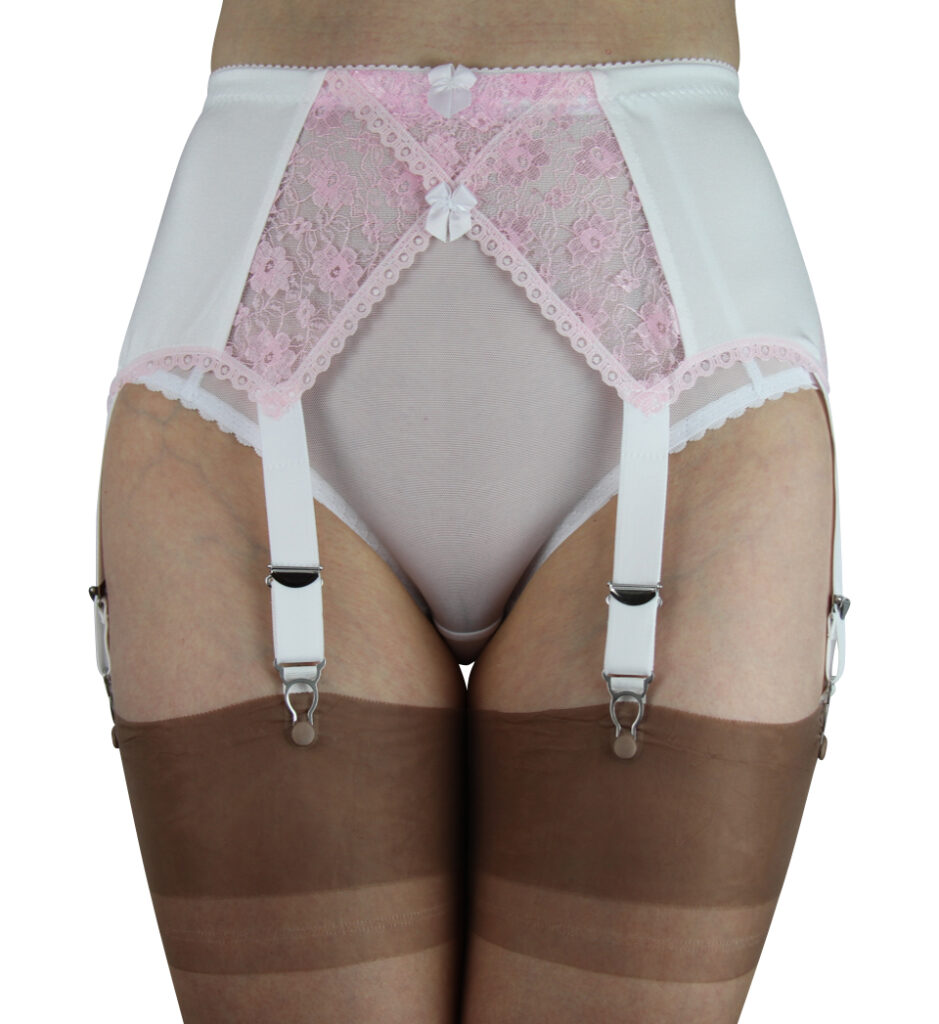 White rose, 4, 6 or 8 garter belt crossover