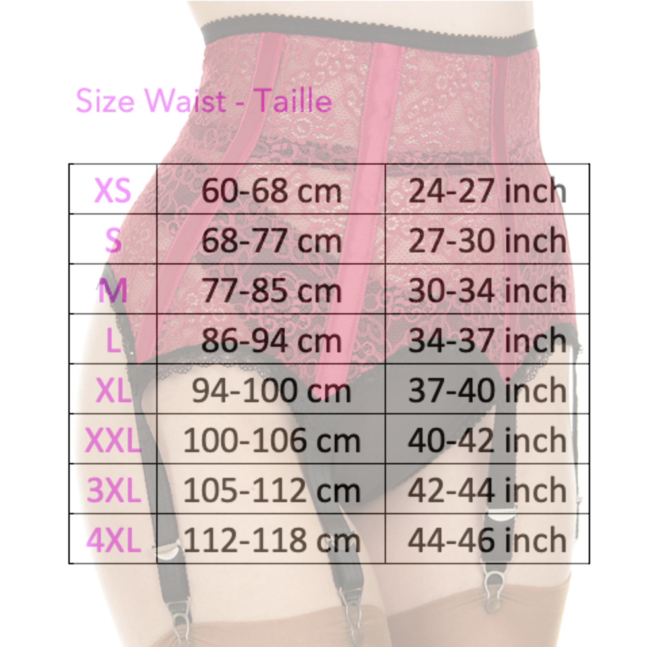 Sexy Retro Strumpfhalter mit Multi-Straps mit metallclips - schwarz Durchsichtig - Image 2