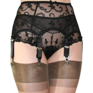 Paris, luxury suspender belt made of black lace