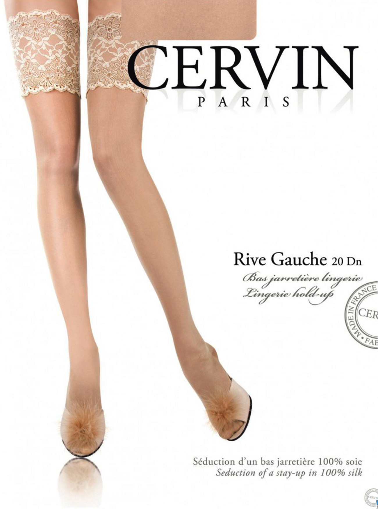 Cervin RIVE GAUCHE 100% SILK Stay-Ups - Image 2
