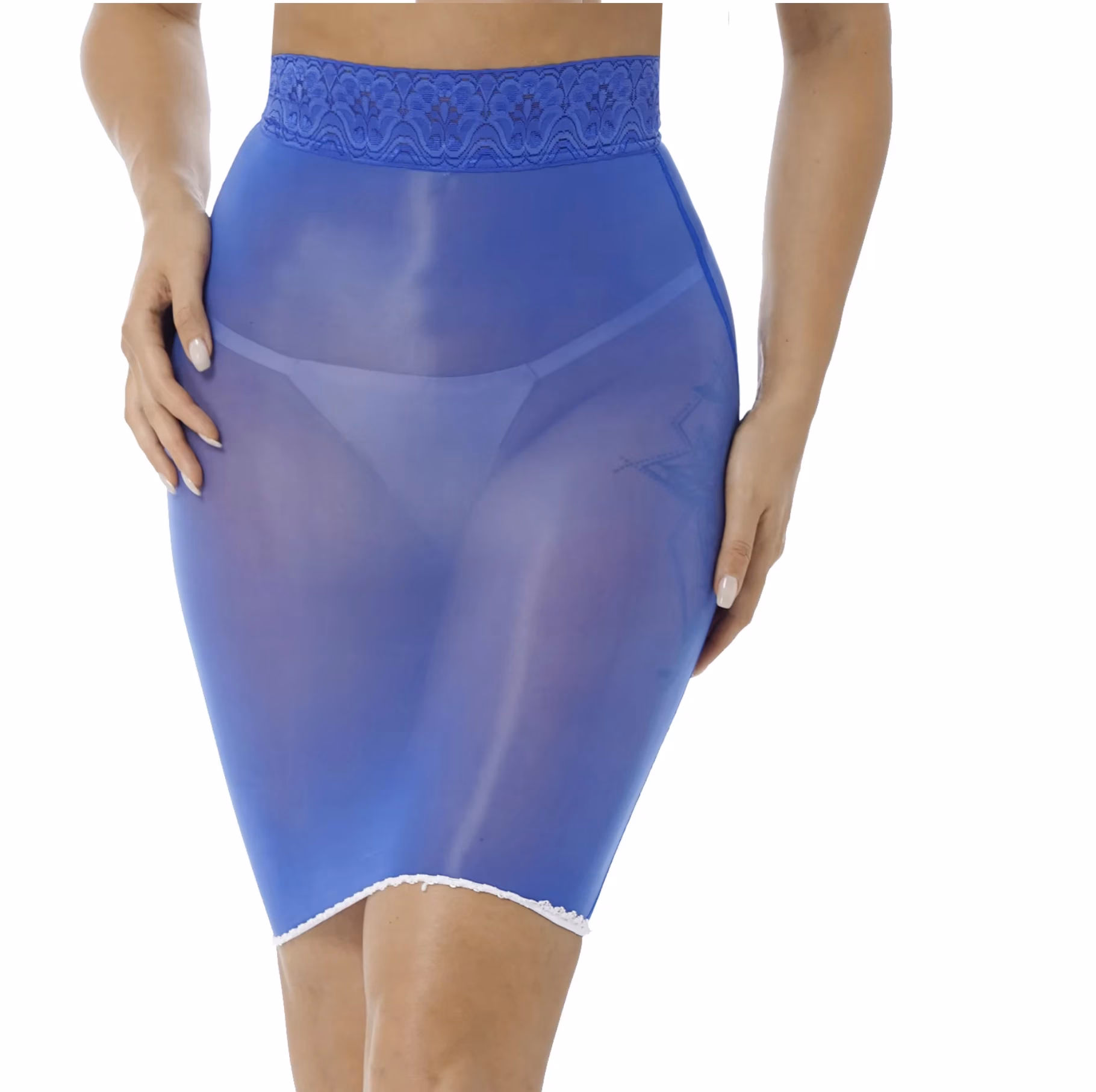 Vicky's sexy shiny pencil skirt with lace - figure-hugging & seductive - Image 4