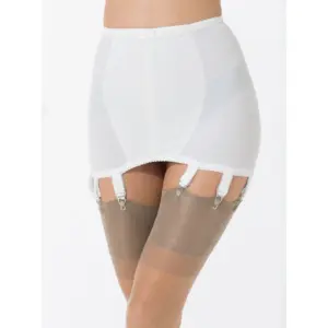 Marina - Retro white girdle suspender belt - 6 or 8 straps