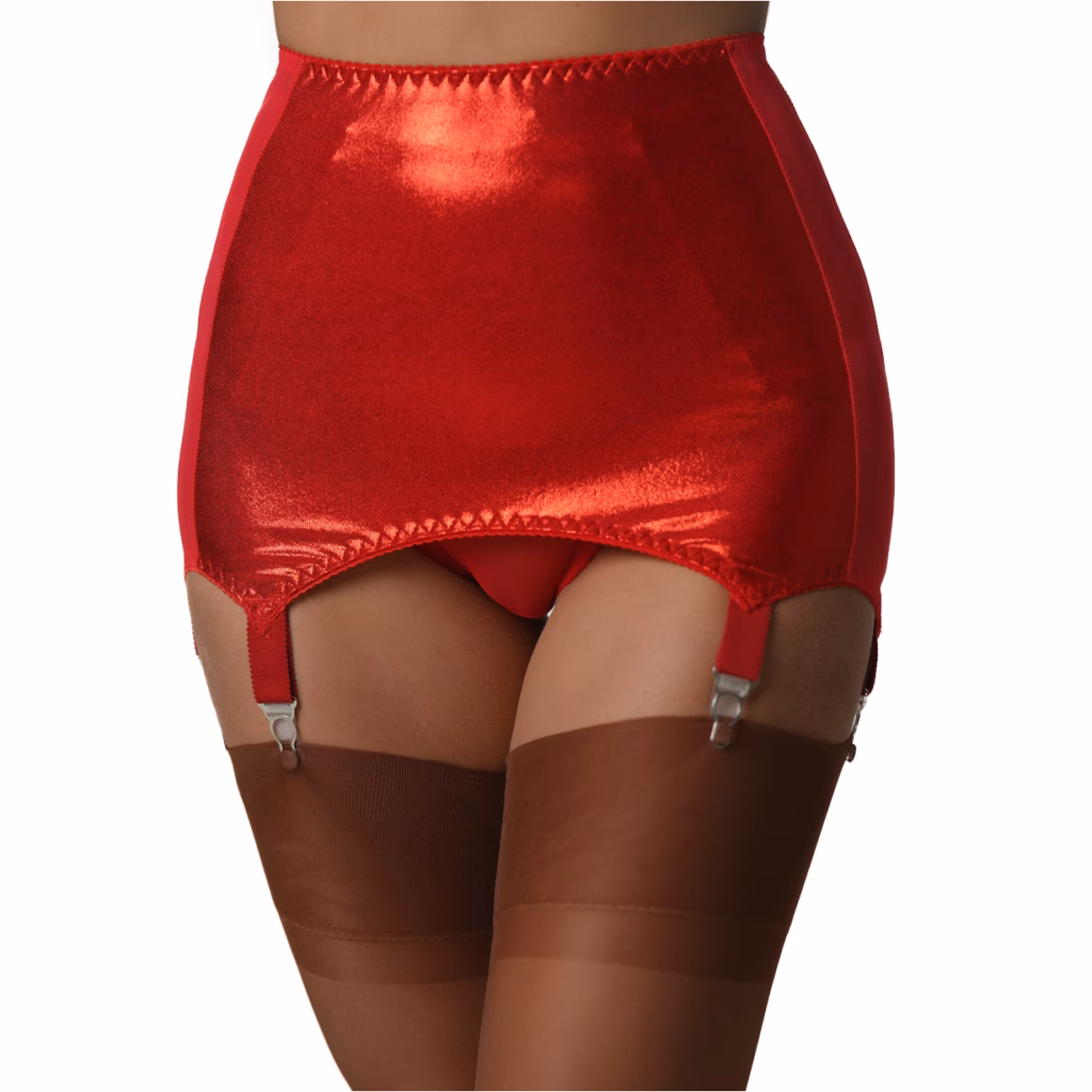 Red Shiny bodice 6 straps