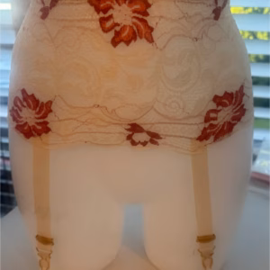 Cream-colored Garter Belt with Gold Accents and Gold Clips