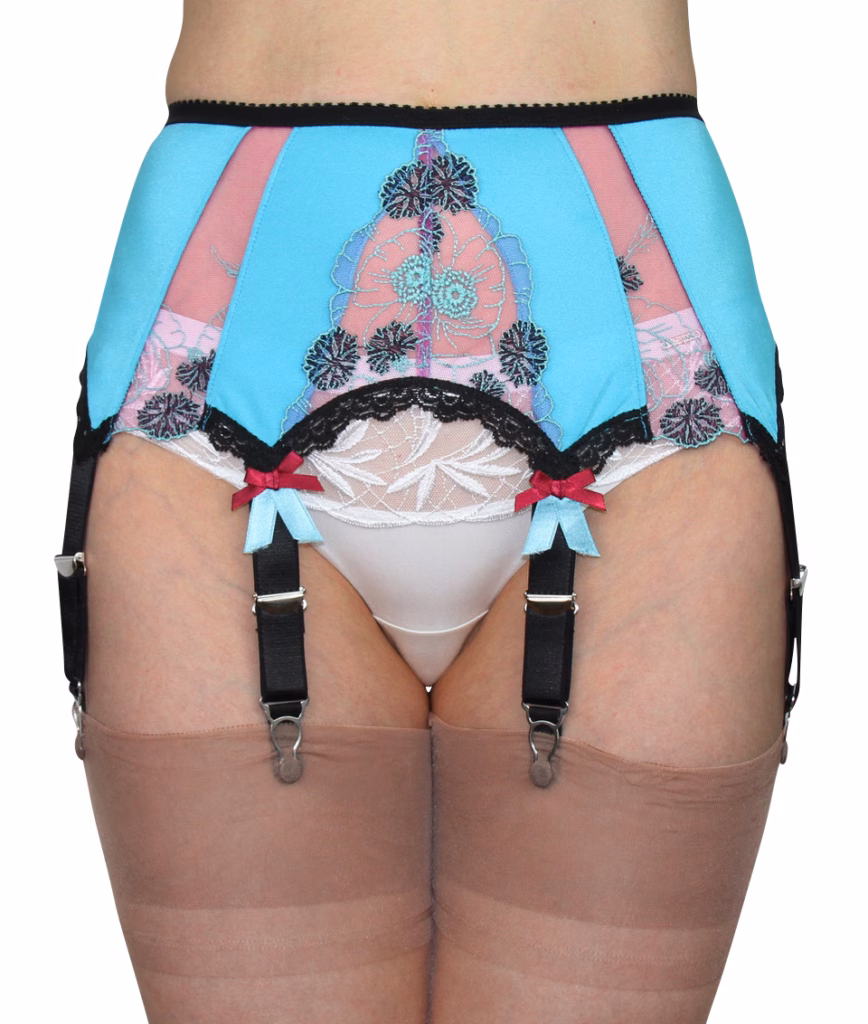 Super soft "Kingfisher" garter belt with 8 straps. Size XXL